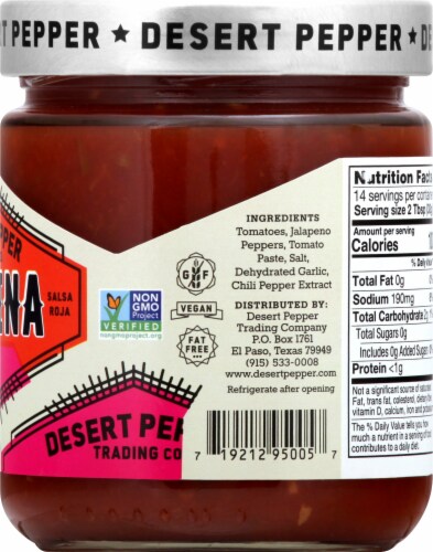 Desert Pepper Trading Cantina Hot Red Salsa Perspective: right