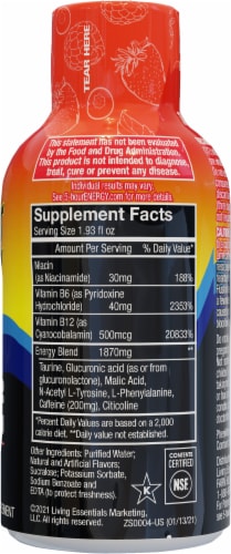 5-Hour® Extra Strength Strawberry Watermelon Energy Drink Shot Bottle Perspective: right