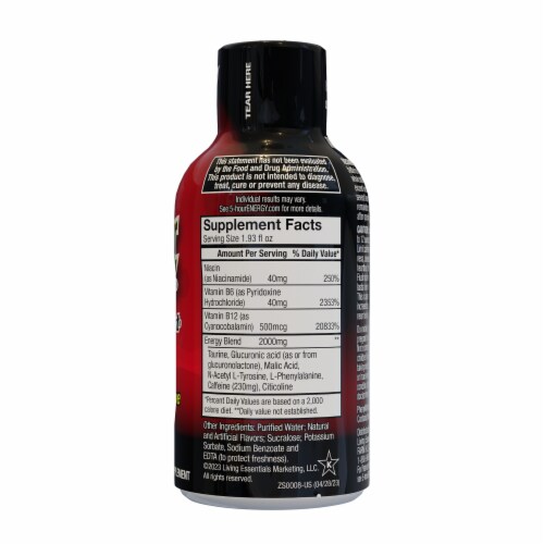 5-Hour® Extra Strength Berry Energy Drink Shot Bottle Perspective: right