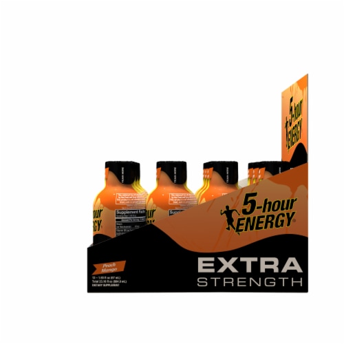 5-Hour Energy Extra Strength Peach Mango Energy Shots Perspective: right