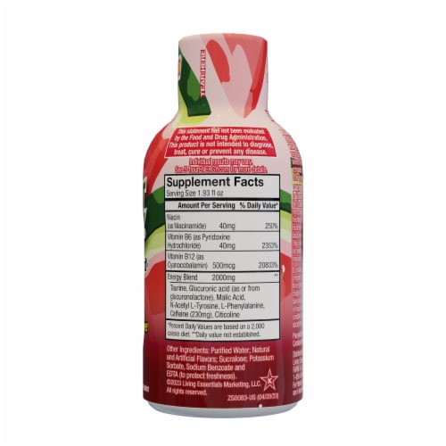 5-Hour® Watermelon Extra Strength Energy Drink Shot Bottle Perspective: right