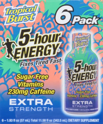 5 Hour® Extra Strength Tropical Burst Engergy Shot Multipack Bottles Perspective: right