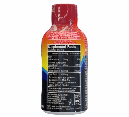 5-Hour® Pomegranate Energy Drink Shot Bottle Perspective: right