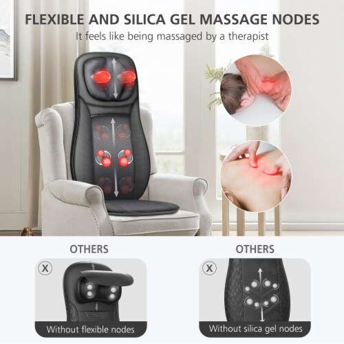 Electric Massage Seat Cushion Pad Shiatsu Kneading Vibration Heat Neck Back  Home Car, 1 - Kroger