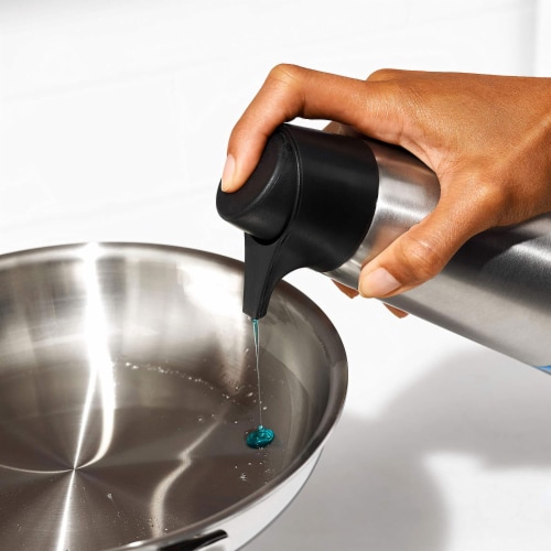 OXO Good Grips 15 Oz Stainless Steel Easy Press Hand Dish Soap Lotion Dispenser Perspective: right