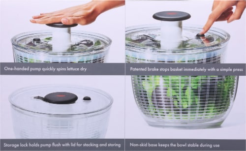 OXO Soft Works® Salad Spinner - Clear/White Perspective: right