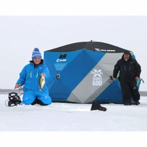 CLAM X-600 Portable 11.5 Ft 7 Person Pop Up Ice Fishing Thermal