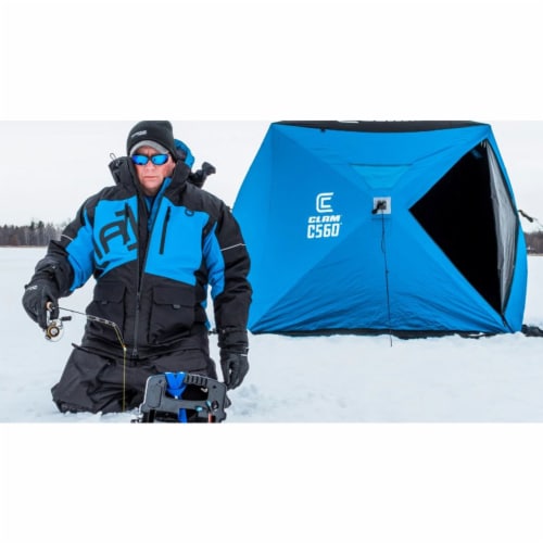 CLAM C-560 Portable 7.5 Ft 4 Person Pop Up Ice Fishing Thermal Hub Shelter  Tent, 1 Piece - Jay C Food Stores