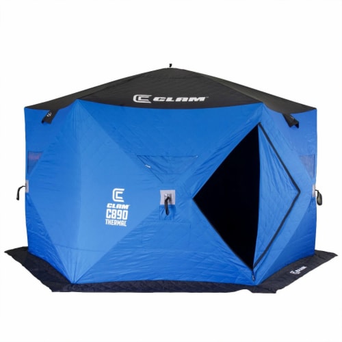 CLAM C-890 Portable 11.5 Ft 6 Person Pop Up Ice Fishing Thermal Hub Shelter  Tent, 1 Piece - Kroger