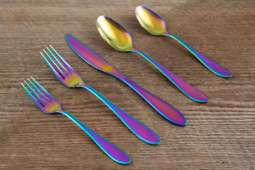 Cambridge Silversmiths Delia Flatware Set - Rainbow Mirror Perspective: right