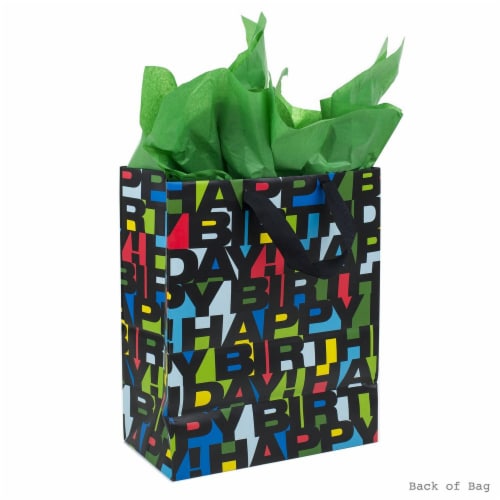 Hallmark #54 Large Birthday Gift Bag with Tissue Paper (Black Letters) Perspective: right