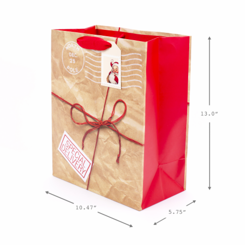 Christmas Bag #55: Hallmark Large Christmas Gift Bag with Tissue Paper (Stamp Tag) Perspective: right