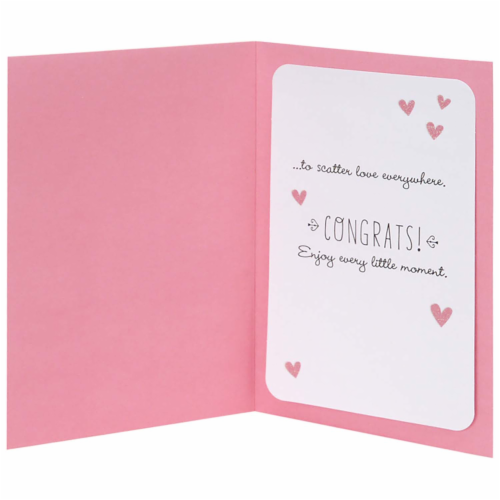 Hallmark Congratulations Card for New Baby Girl (Pink Elephant) Perspective: right