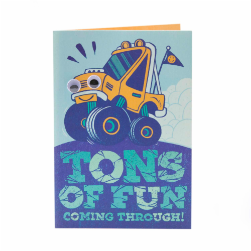 Birthday Card for Kid #4: Hallmark Monster Truck Sticker Card Perspective: right