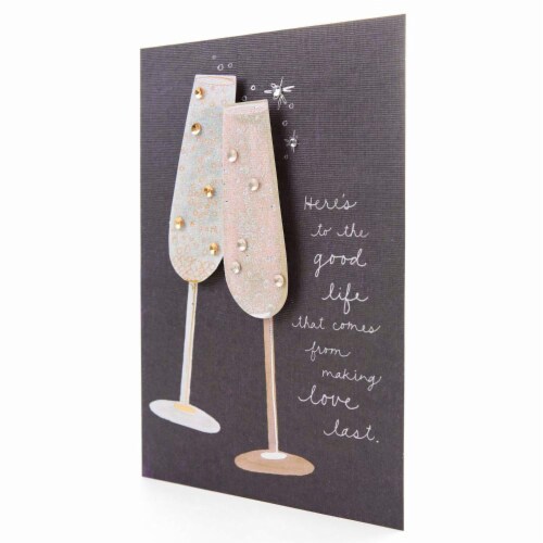 Anniversary Card (#19): Hallmark Signature Toasting Glasses Greeting Card Perspective: right