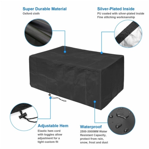 210D Waterproof Outdoor Furniture Cover Windproof Dustproof Patio Furniture Protector Oxford Perspective: right