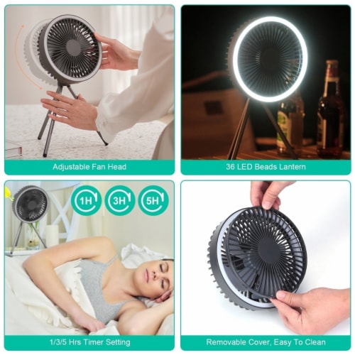 Camping Fan with Lantern 10000mAh Rechargeable Battery Powered Portable Tripod Fan for Tent Perspective: right