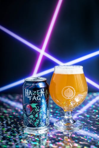Odell Brewing Hazer Tag Hazy IPA Perspective: right