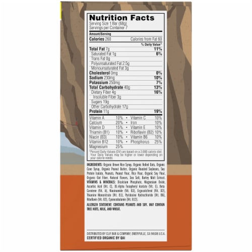 Clif Bar Crunchy Peanut Butter Energy Bars Perspective: right