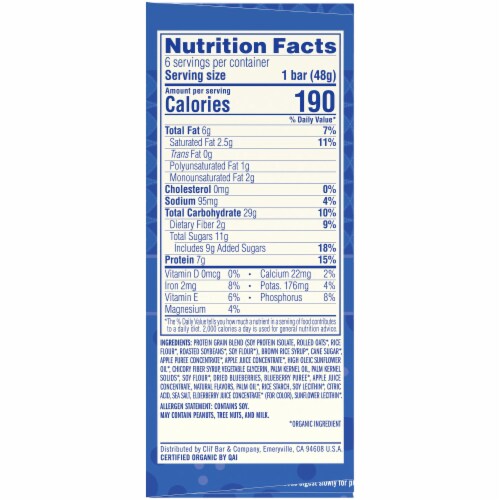 Luna® Blueberry Bliss Nutrition Bars Perspective: right