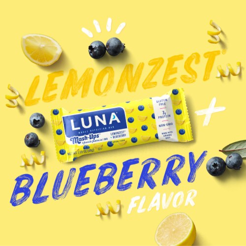 Luna Mash-Ups Lemonzest + Blueberry Whole Nutrition Bars Perspective: right