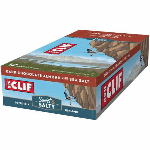 Clif Bar® Sweet & Salty Dark Chocolate Almond with Sea Salt Energy Bars Perspective: right