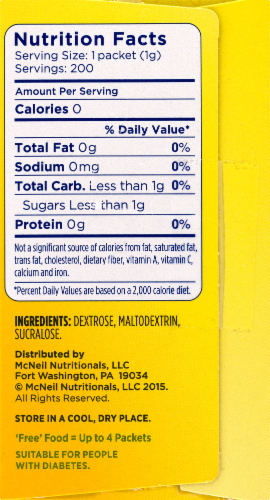 Splenda No Calorie Sweetener Packets Perspective: right