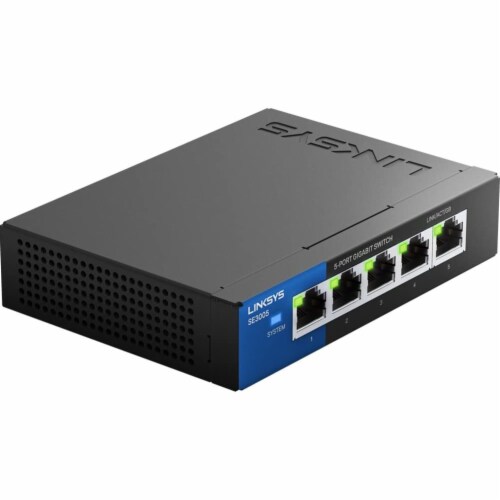 Linksys 5-Port Unmanaged Gigabit Ethernet Switch Perspective: right