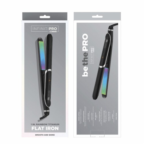 InfinitiPro by Conair 1-in. Rainbow Titanium Flat Iron (Pack of 2) Perspective: right