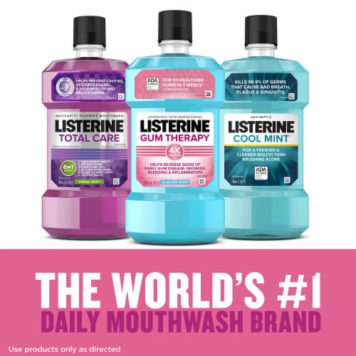 Listerine Gum Therapy Anti-Gingivitis Mouthwash Glacier Mint 1 L (Pack of 48) Perspective: right