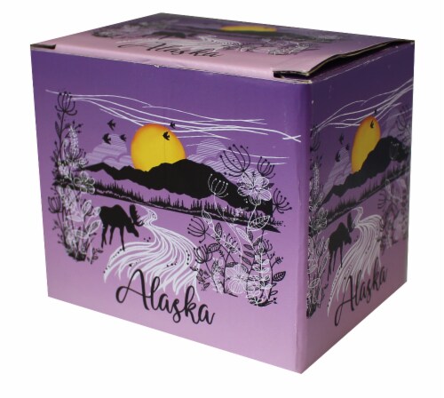 Arctic Circle Enterprises Alaska Lino Splash Mug - Purple Perspective: right