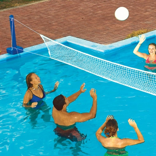 Swimline 9186 Cross Inground Swimming Pool Fun Volleyball Net Game