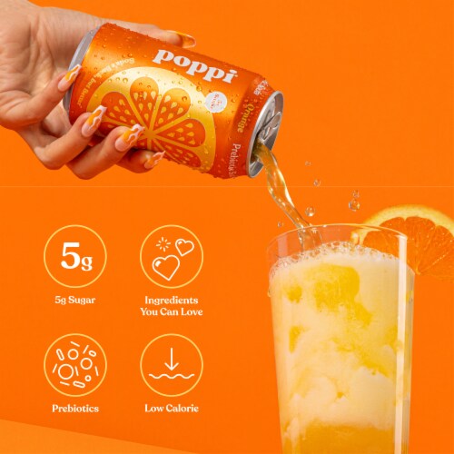 Poppi Orange Soda Can Perspective: right