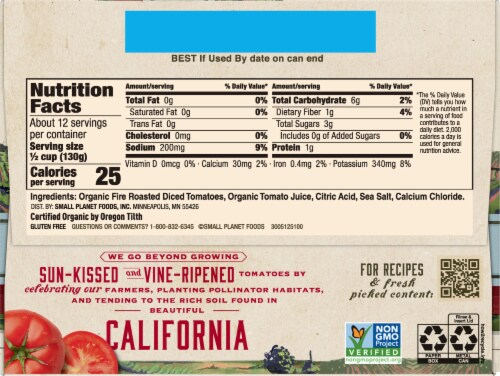 Muir Glen Organic Diced Fire Roasted Tomatoes Perspective: right