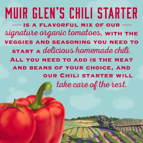 Muir Glen™ Organic Mild Seasoned Fire Roasted Diced Tomatoes with Bell Peppers Chili Starter Perspective: right