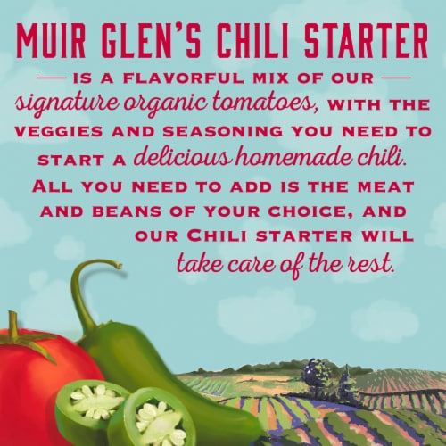 Muir Glen™ Organic Medium Seasoned Fire Roasted Diced Tomatoes with Jalapeños Chili Starter Perspective: right