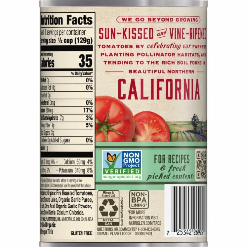 Muir Glen™ Organic Fire Roasted With Roasted Garlic Petite Diced Tomatoes Perspective: right