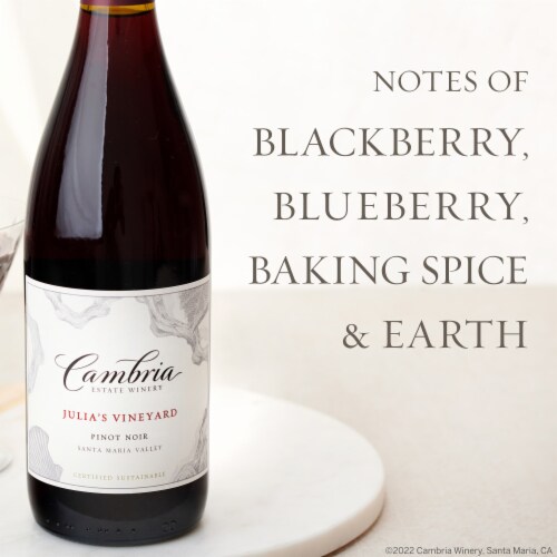 Cambria Julia's Vineyard Pinot Noir California Red Wine Perspective: right
