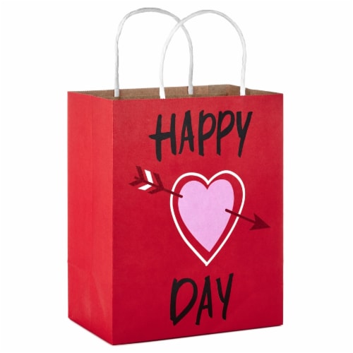 Valentine's Day Bag #73: Hallmark Medium Stiff Handle Gift Bag Bundle (Valentine's Hearts) Perspective: right