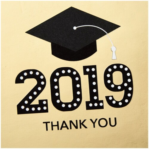 Graduation Notes #69: Hallmark Graduation Thank You Notes Gold Hat (20 TY Notes with Envelopes) Perspective: right