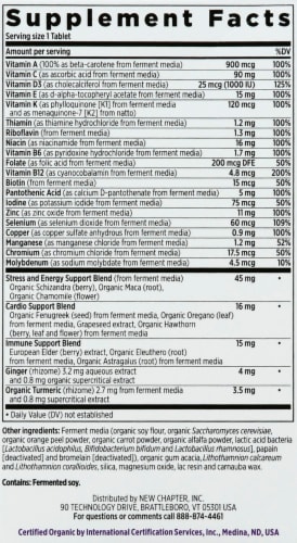 New Chapter Every Man's One Daily Whole-Food Multivitamin Vegetarian Tablets Perspective: right