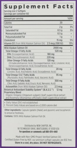 New Chapter Whole Mega Whole Fish Oil 1000mg Softgels Perspective: right