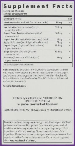 New Chapter Supercritical Prostate 5LX Dietary Supplement Vegetarian Capsules Perspective: right