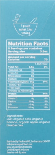 Amara Organic Oats n' Berries Baby Food Pouches Perspective: right