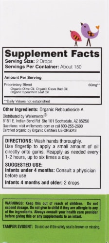 Wellements Organic Baby Teething Relief Tooth Oil Perspective: right