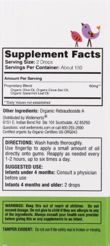Wellements Organic Baby Teething Relief Tooth Oil Perspective: right