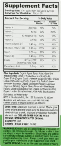 Wellements Organic Multi-Vitamin Cherry Flavor Drops Perspective: right