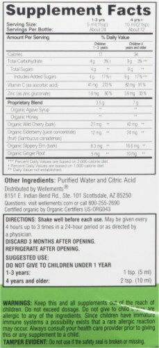 Wellements® Organic Elderberry Children's Cough Syrup Perspective: right