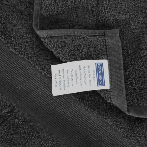 BLC 100% Cotton Bath Towels 6 Pack 2 Bath Towels, 2 Hand Towels, and 2 Washcloths - Charcoal Perspective: right