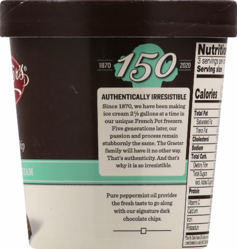 Graeter's® Mint Chocolate Chip Ice Cream Pint Perspective: right